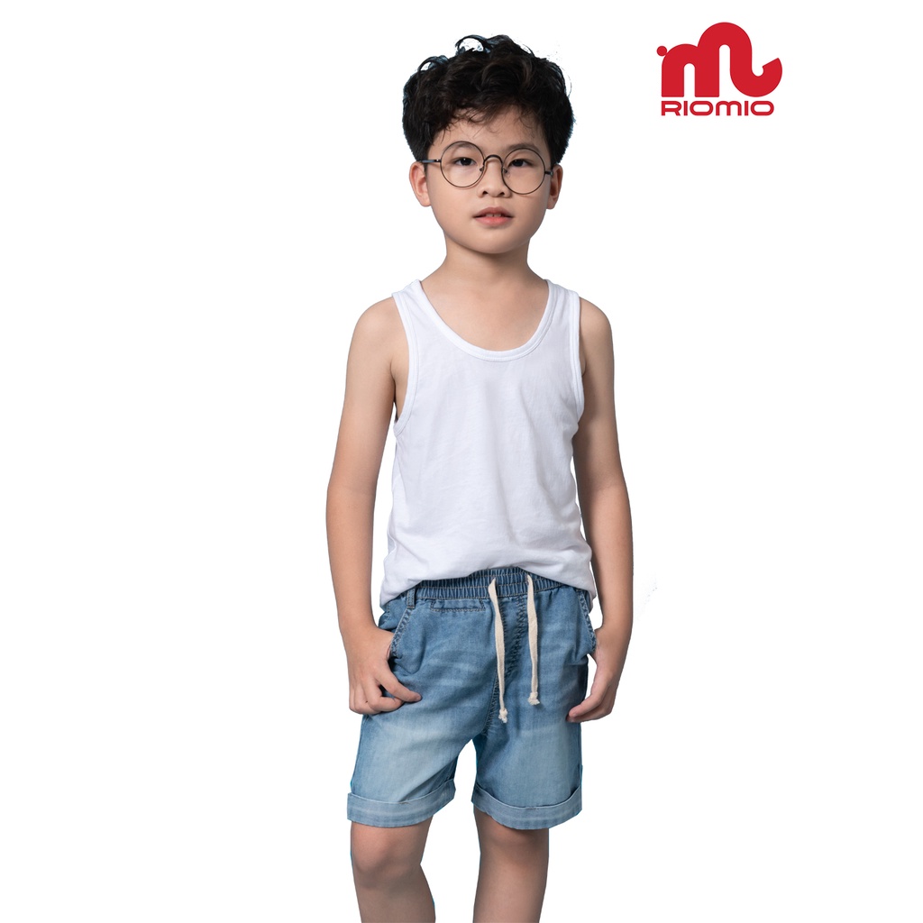 Quần Short Jean bé trai RIOMIO chất liệu Denim Cool Max thoải mái - RM034