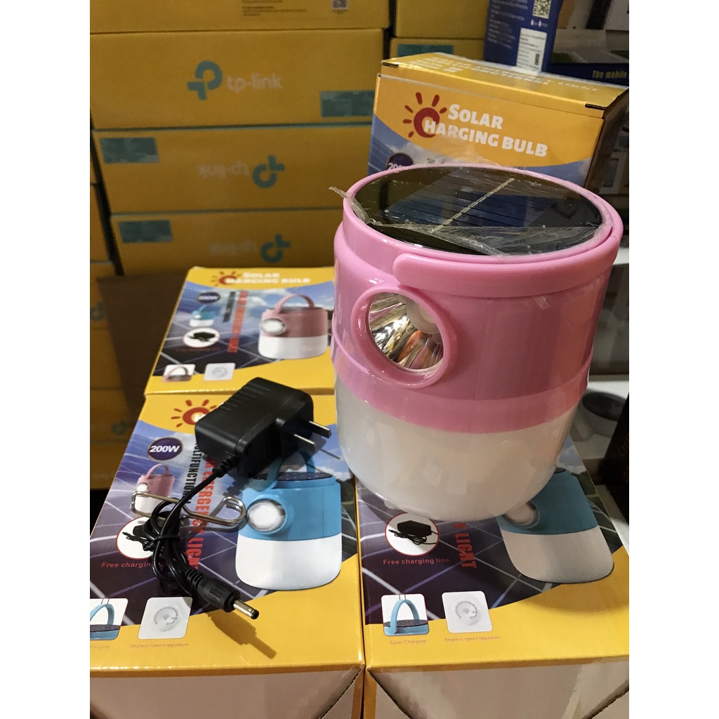 Bóng Đèn Tích Điện 200W, Bóng Đèn Năng Lượng Mặt Trời Cho Đi Du Lịch Qua Đêm, Bán Hàng Ngoài Đường Ko Cần Nguồn Ổ Điện