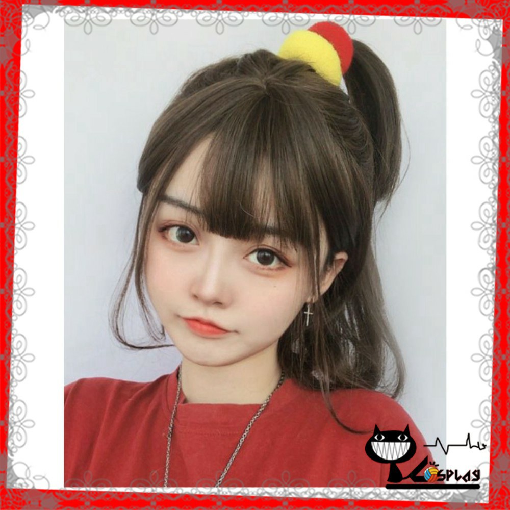 [Sẵn] Wig teen/lolita/cosplay M31 đen nâu M32 nâu (tóc giả nguyên đầu cúp vic ngang vai cute) tại Miu Cosplay