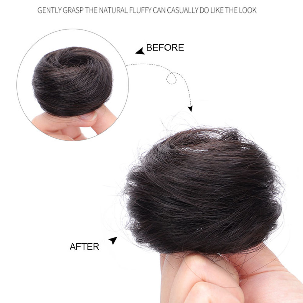 MOCHO Women Ball Hair Wig Seamless Hair Extensions Hair Tie Wig Ball Curls With Toupee Invisible Real Hair Natural Ball Shaped Hairpiece/Multicolor