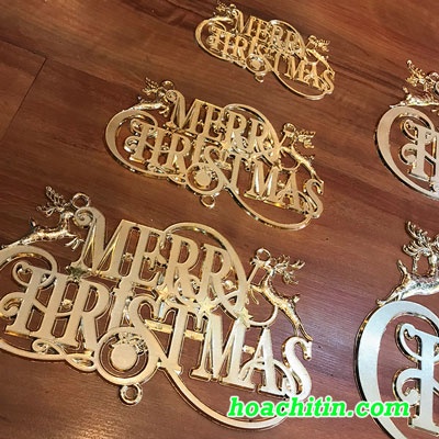 Noel bảng chữ Merry Christmas trang trí cây thông Giáng Sinh nhà cửa