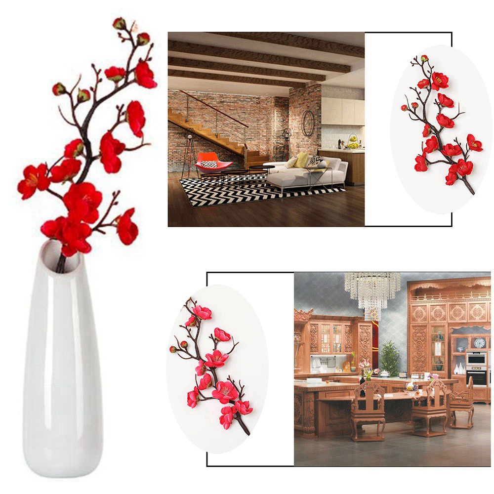 Cành Hoa Mận Giả Bằng Vải Lụa 2 Kiểu Tùy Chọn Dùng Trang Trí Nhà Cửa / Tiệc Tùng Mùa Đông