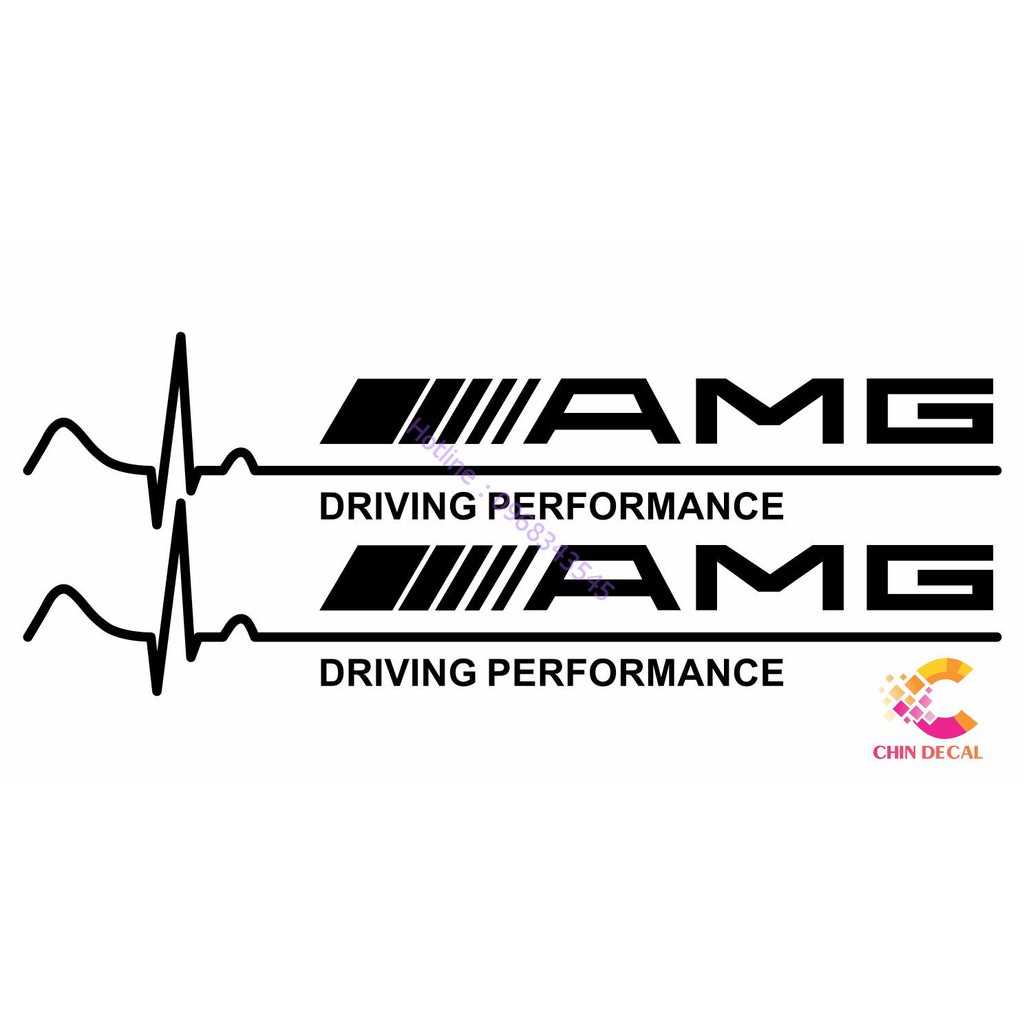 2 Miếng tem dán xe ô tô  AMG , SPORT nhiều lựa chọn màu (Decal cao cấp chống nước chống bay màu 567001 567004 )