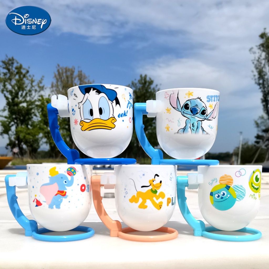 Ly cốc 2 in 1 xoay 360 độ uống nước súc miệng cắm bàn chải Disney Frozen Mickey Minnie Car Princess cho trẻ em