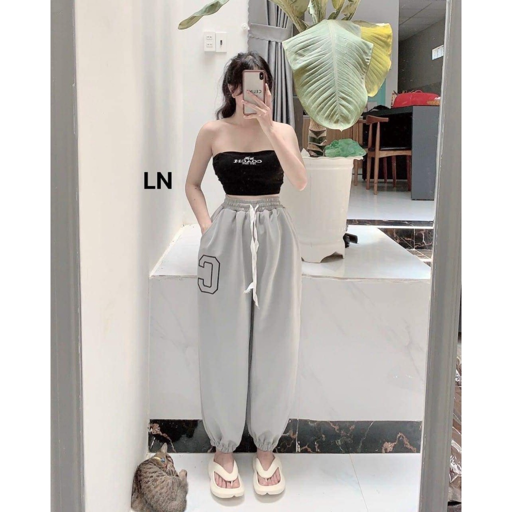 Quần bom logo chất da cá-3L5N