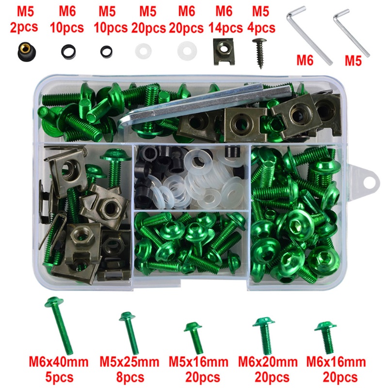 Set 155 Ốc Vít M6 M5 Chuyên Dụng Sửa Chữa Xe Mô Tô