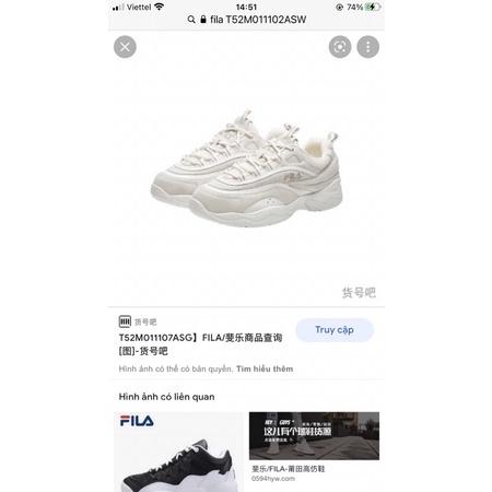 Giày fila Mộc- fila T52M011102ASW-size 42