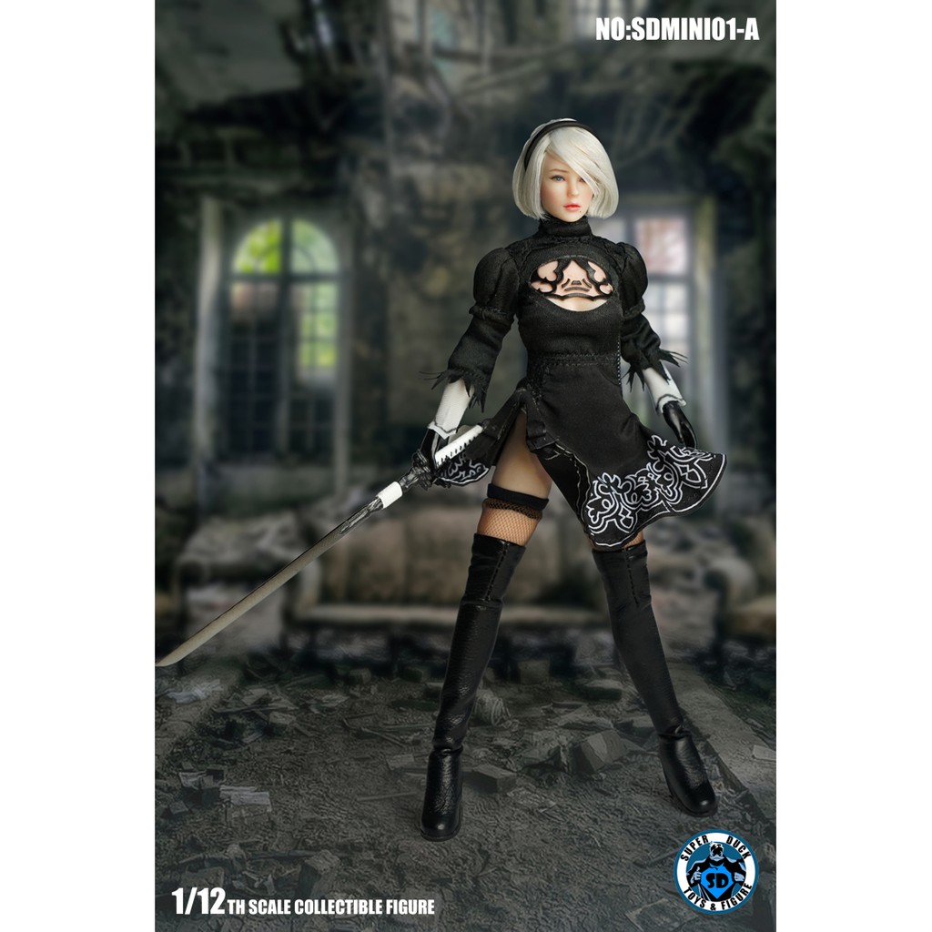 Mô hình nhân vật 2B 1/12 Super Duck SDMINI001 trong game NieR: Automata Yorha
