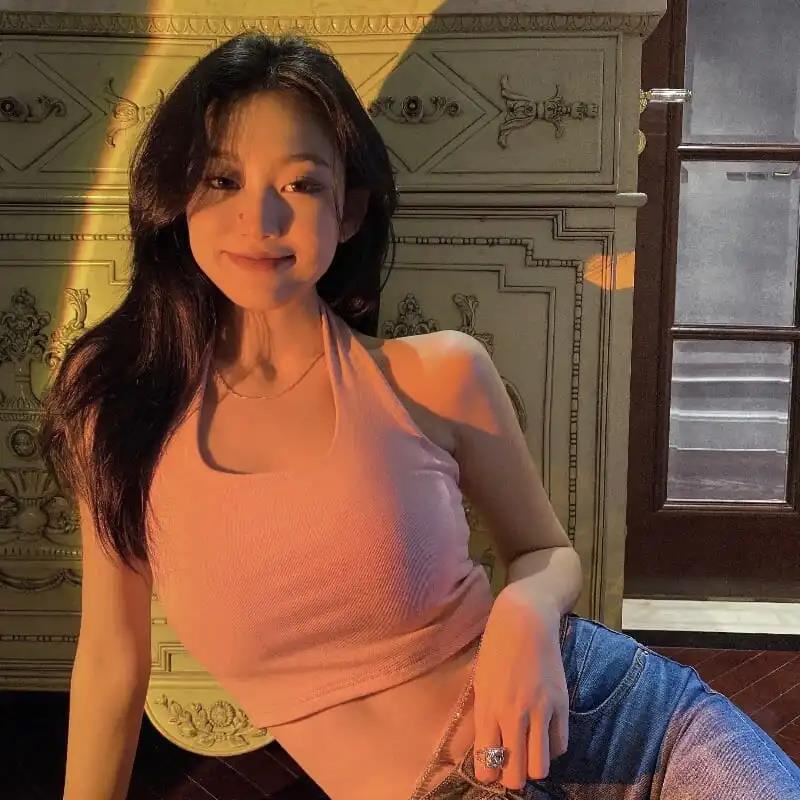 COZOK Áo sát nách màu trơn kiểu Hàn Quốc gợi cảm