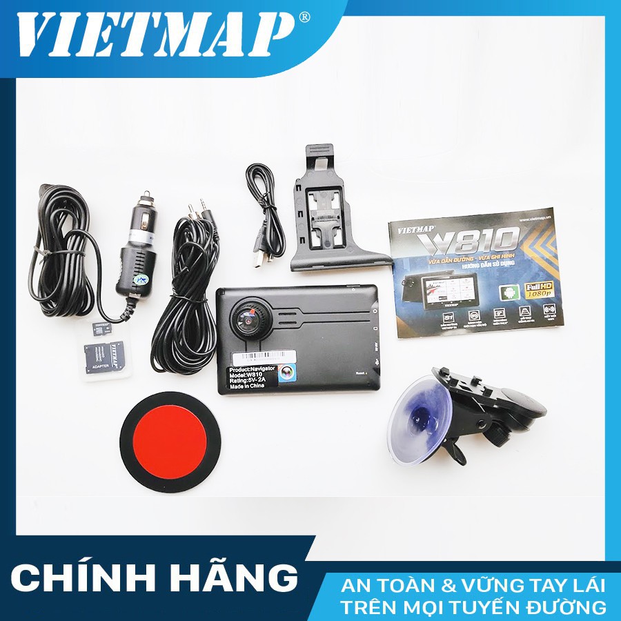 Camera hành trình dẫn đường Vietmap W810 + thẻ nhớ 32GB Class 10 - hàng chính hãng