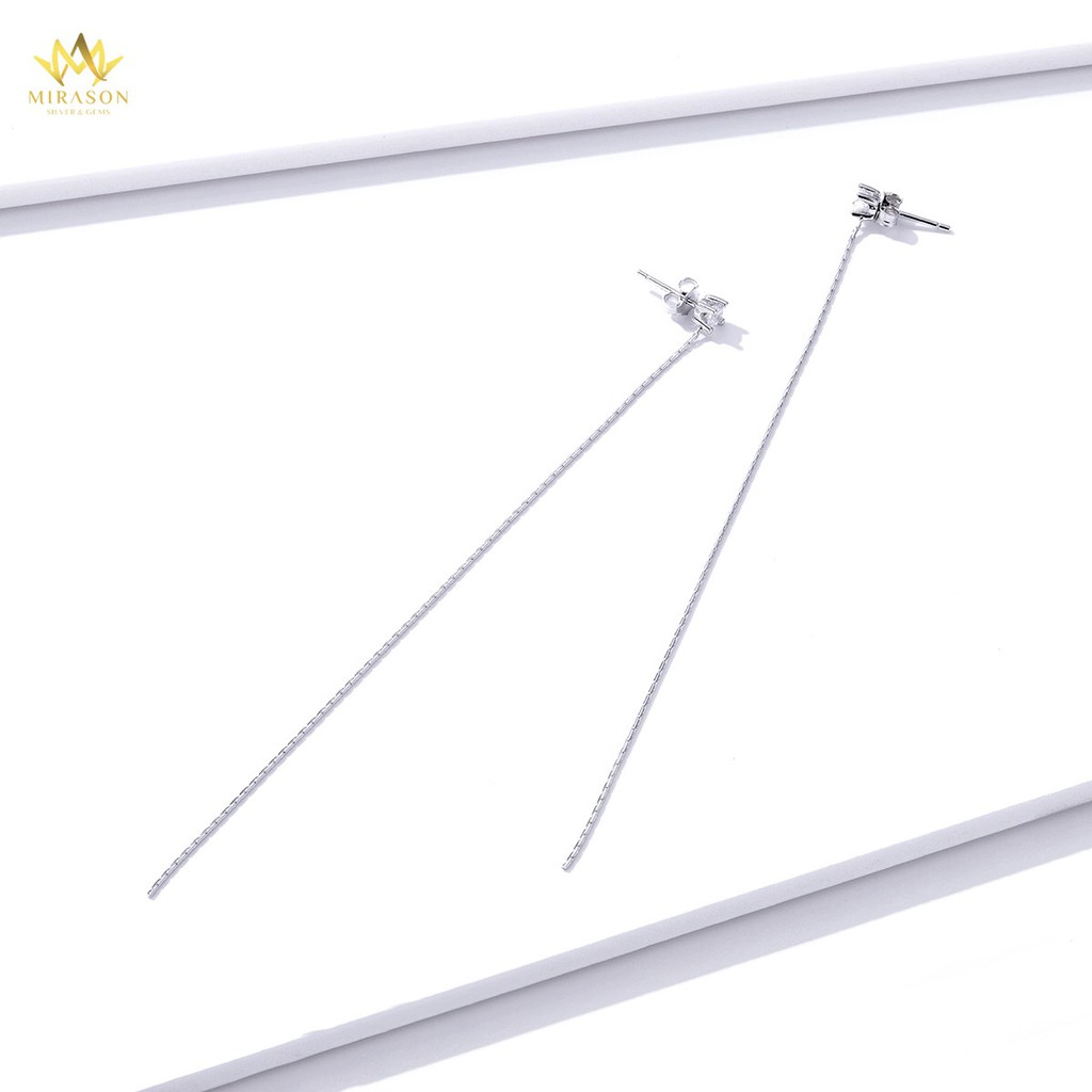 Khuyên Tai Bạc Nữ MIRASON Dáng Dài Mảnh Sang Trọng MBT161