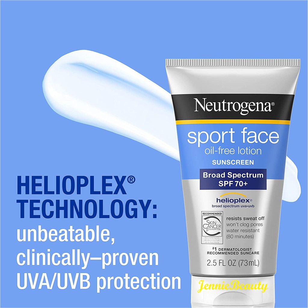 Kem chống nắng thể thao Neutrogena Sport Face Oil-Free Lotion Sunscreen with Broad Spectrum SPF 70+