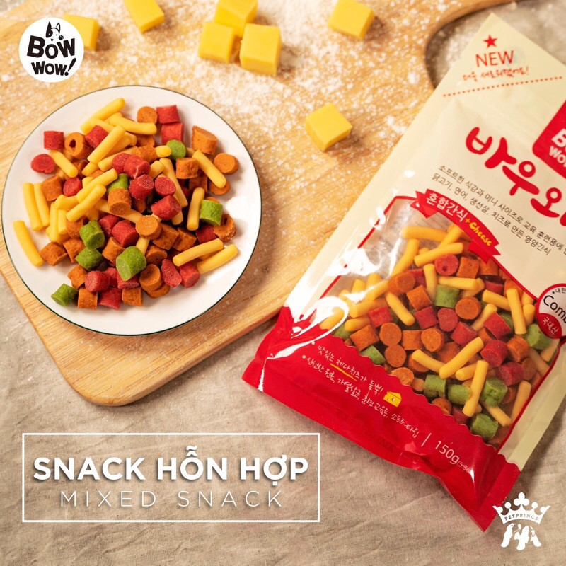 Bánh thưởng cho chó Snack hỗn hợp Mixed Snack Bowwow Hàn Quốc