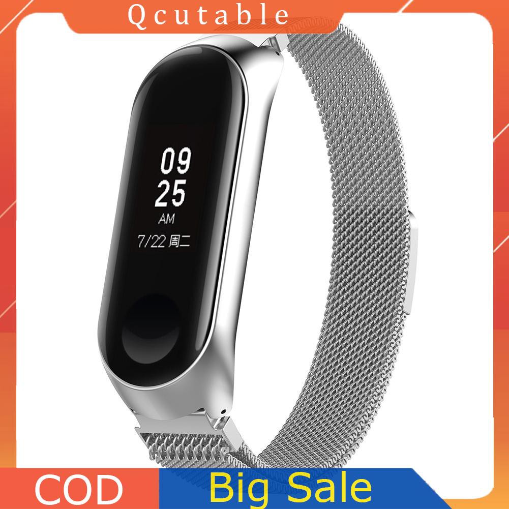 Dây Đeo Thay Thế Chất Liệu Kim Loại Dạng Lưới Cho Xiaomi Miband 3 4 L # S4