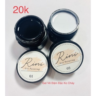 Gel Vẽ Rini Trắng-Đen Loại đậm đặc ko chảy(Có ảnh thật khách dùng set gel vẽ)