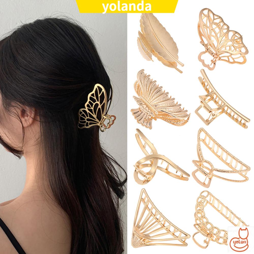 Kẹp Tóc Kim Loại Hình Bướm Phối Tua Rua Thiết Kế Thời Trang