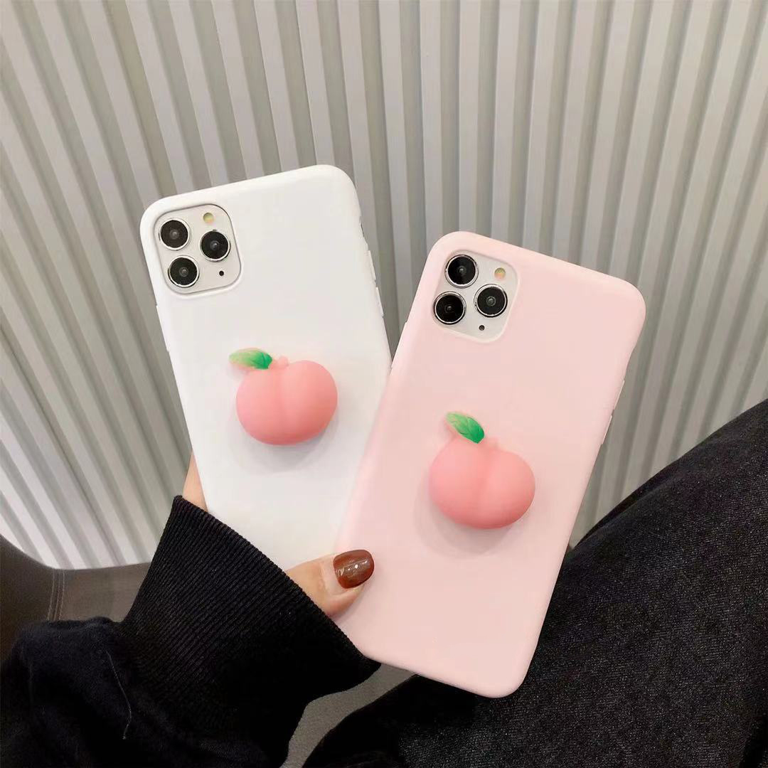 INS Korea Cute 3D peach relieve stress Soft phone Case for SAMSUNG J2 J7 PRIME J5 J4 PLUS A6 A8 A9 A7 2018 note 8 9 10 plus Lovely girl cover