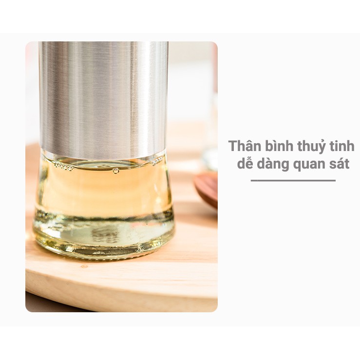 Chai Đựng Dầu Ăn, Nước Mắm, Nước Tương Thủy Tinh Bọc INOX - ĐẢM BẢO AN TOÀN CHO SỨC KHỎE | BigBuy360 - bigbuy360.vn