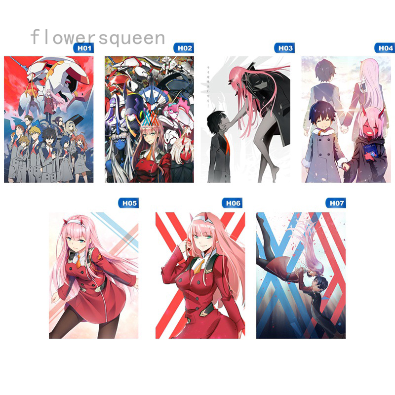flowersqueen Poster Treo Tường In Hình Nhân Vật Phim Hoạt Hình Darling In The Franxx Dùng Để Trang Trí