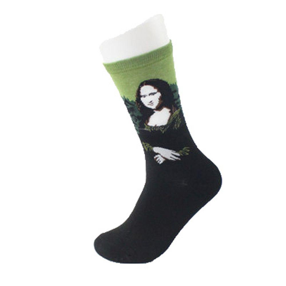 Đôi Vớ Cotton In Hình Mona Lisa Thời Trang Mùa Đông Cho Gia Đình