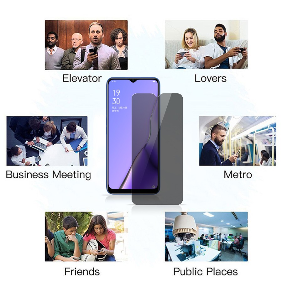 Kính Cường Lực Chống Nhìn Trộm Full Màn OPPO F9 F11 Pro A5S A12 A31 A15 A15S A16 A16K A54 A55 A73 A74 A76 A52 A53 A33 A91 A92 A93 A94 A95 A96 A5 A9 2020 Reno 2F 3 4 4F 5 6 7