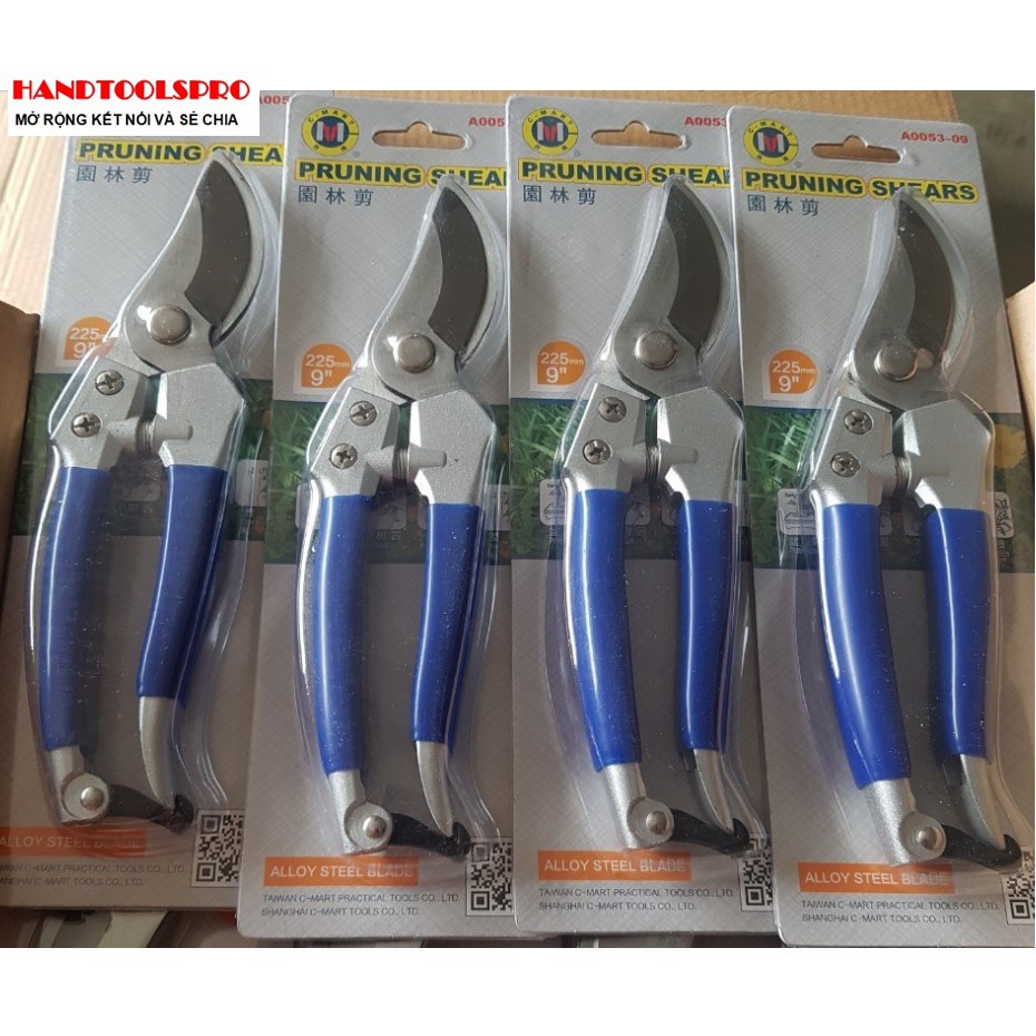 Kéo cắt cành lưỡi cong 225mm/9″ A0053-09 C-MART