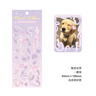 Stickers Ricoco ribbon lấp lánh trang trí sổ, toploader