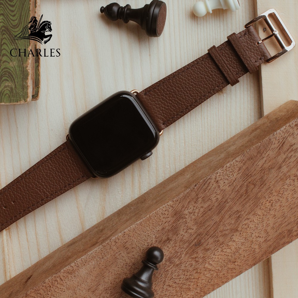 Dây da Nappa CHARLES dây cho Apple Watch Series 1/2/3/4/5/6 | Nappa Chocolate size Nữ 38/40