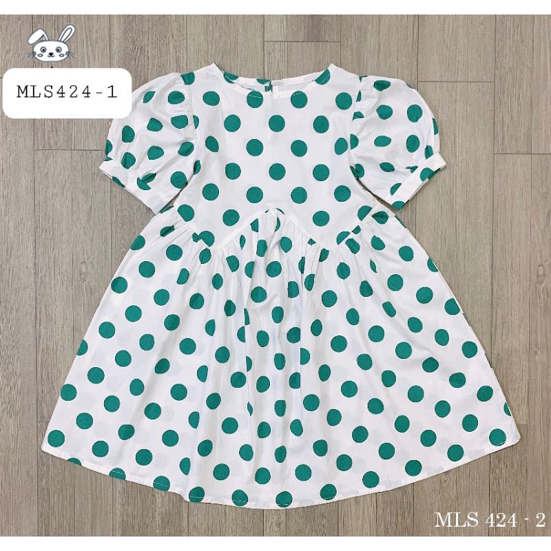 Váy bé gái 1-10T chấm bi xanh, đỏ đầm thiết kế Melisa bồng, váy trắng cánh tiên M&H