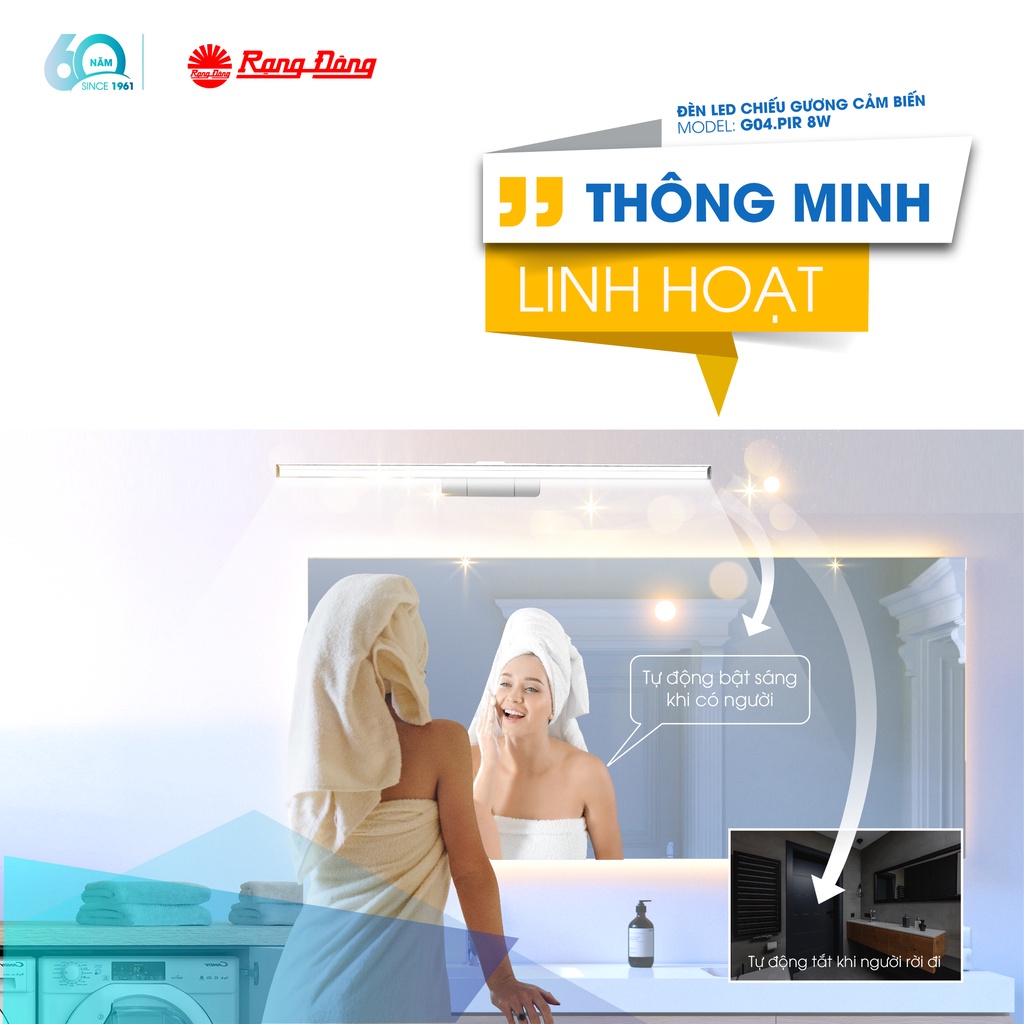 Đèn LED chiếu gương cảm biến G04.PIR 8W