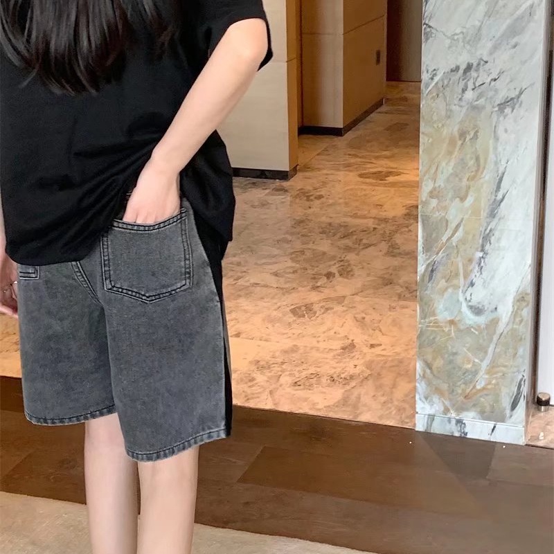 Quần Short Denim Lưng Cao Ống Rộng Phong Cách Hàn Quốc Thời Trang Mùa Hè Hàng Mới Dành Cho Bạn Nữ