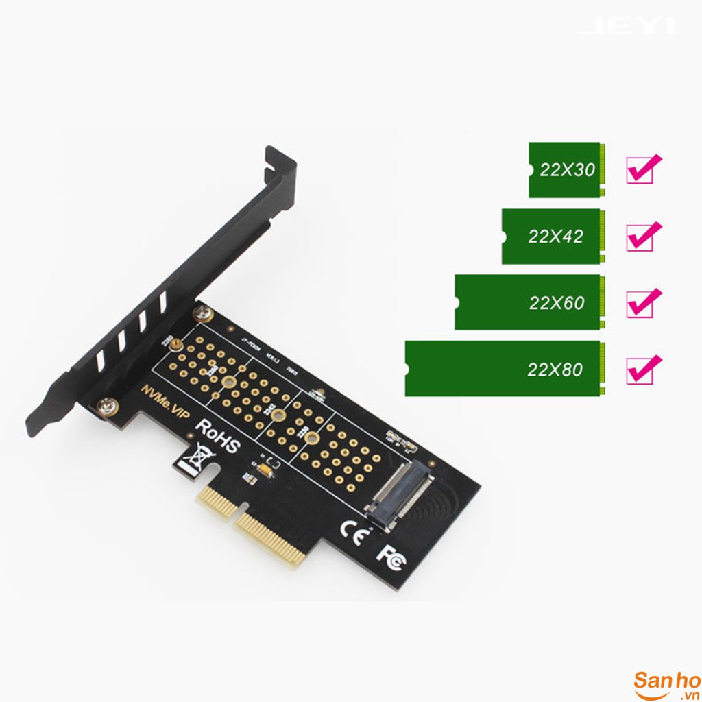 Card chuyển đổi SSD M.2 NVMe sang chuẩn PCI-E 4X-8X-16X