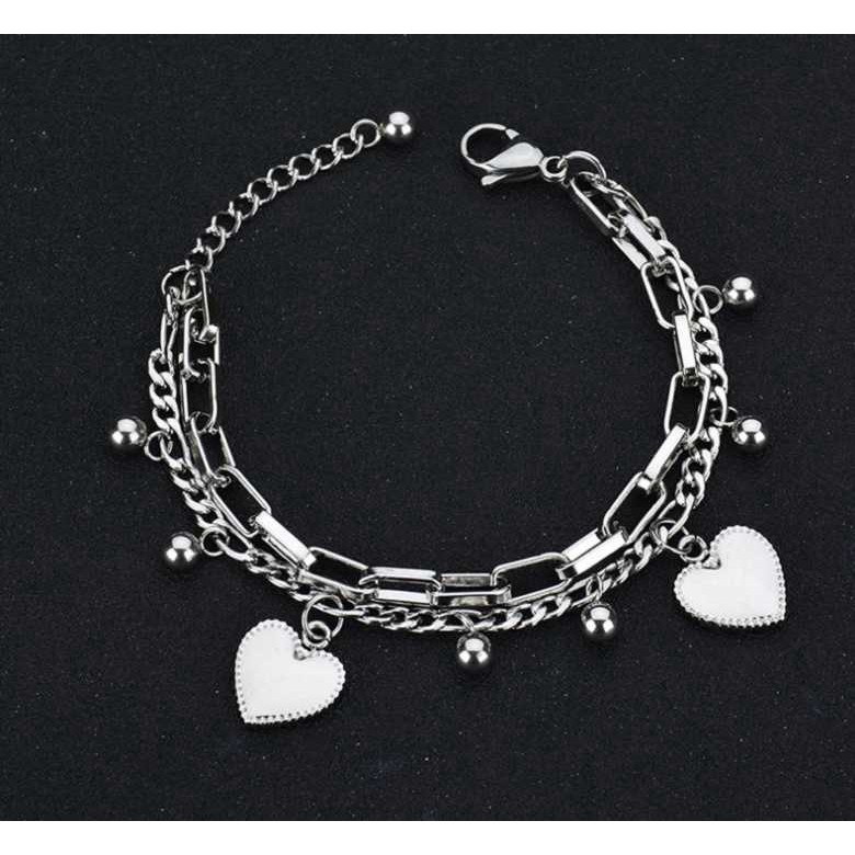 Vòng tay kim loại thiết kế nhiều lớp E 1241