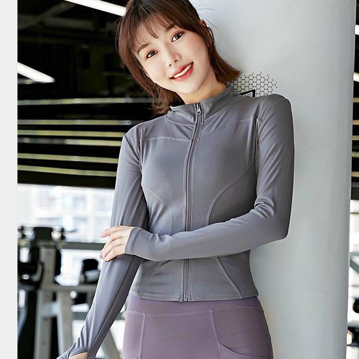 Ảnh thật ÁO KHOÁC TẬP GYM, YOGA, Áo chống nắng gym  co dãn cao cấp hàng QC