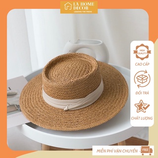 Mũ đi biển chống nắng , nón cói đi biển nữ rộng vành la home decor mc001