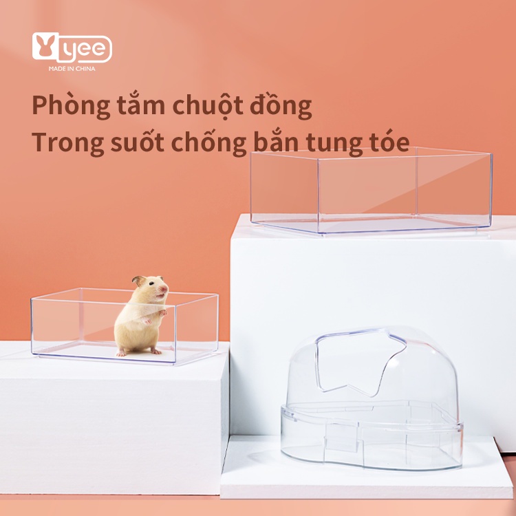 Bồn Tắm Trong Suốt Chống Văng Nước Tiểu Cho hamster