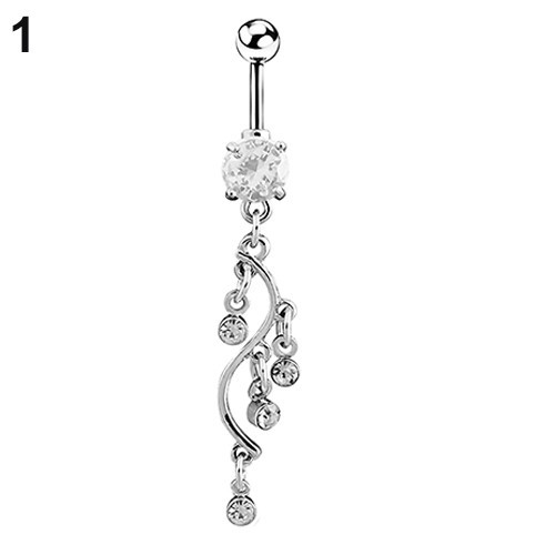 Khuyên Rốn Hình Chữ S Đính Đá Cá Tính Cho Nữ