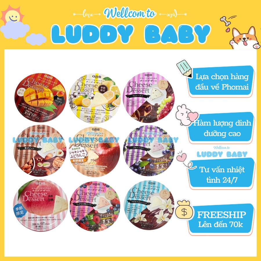 Phô Mai Tròn Tách Muối QBB Đủ Vị 90g Nhật Bản