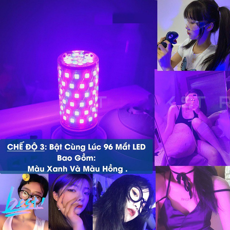 Đèn tiktok đèn 3 màu đèn tím tiktok đèn led trang trí phòng ngủ đèn quay tiktok đèn led trang trí đèn led neon