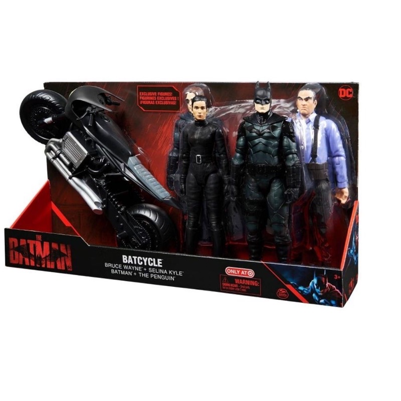Bộ xe Batcycle dài 36cm và 4 nhân vật Batman, Bruce Wayne, Selina Kyle và The Penguin cao 30cm