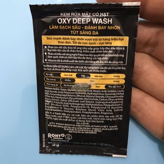 Thanh lý 10 gói sữa rửa mặt Oxy 3g/gói Date T8/2025 trở đi