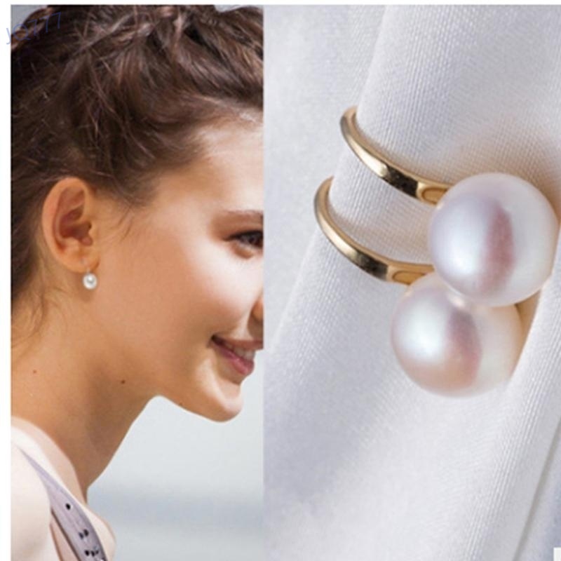 Khuyên tai mạ vàng 18K đính ngọc trai nhân tạo sang trọng