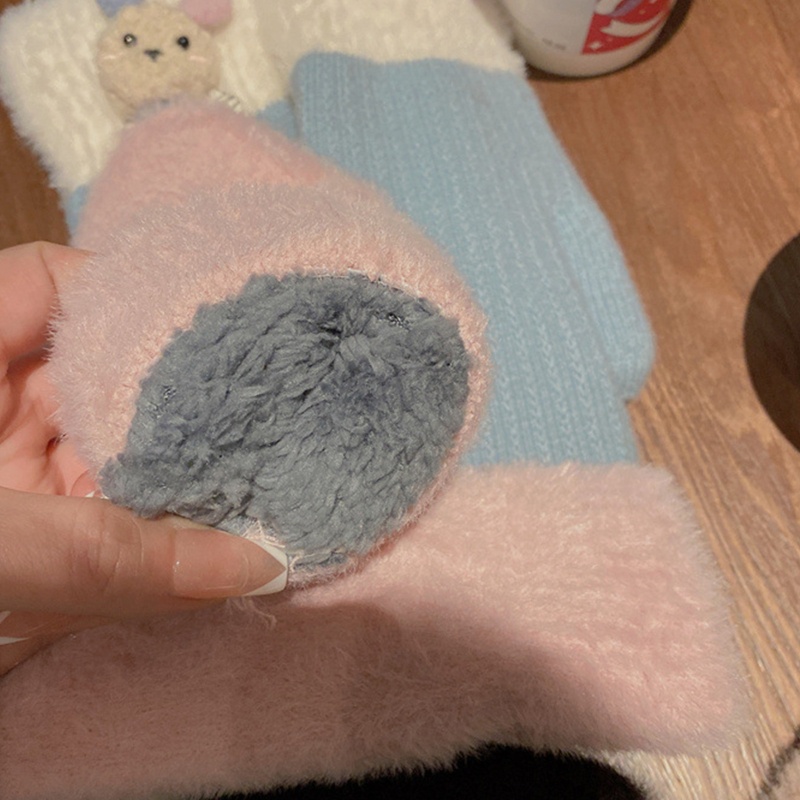 Găng Tay Lông Xù Kiểu Dáng Hoạt Hình Dễ Thương Dành Cho Mùa Đông