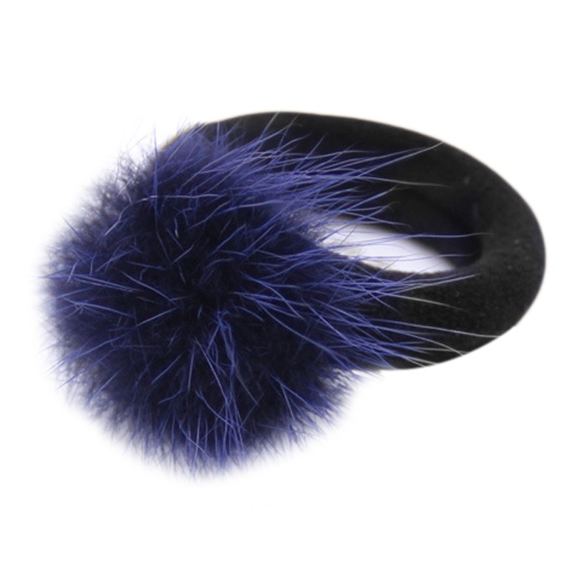 Dây Cột Tóc Đính Bóng Lông Chồn Co Giãn Cho Nữ