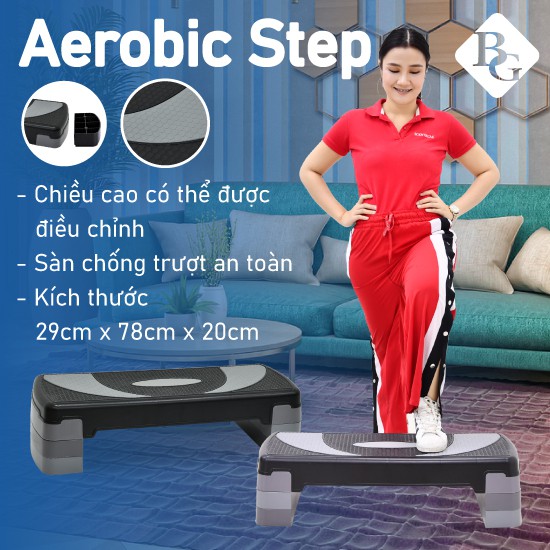 BG Bục dậm nhảy 78cm STEP AEROBIC đa năng cao cấp giảm cân toàn thân mới 2023