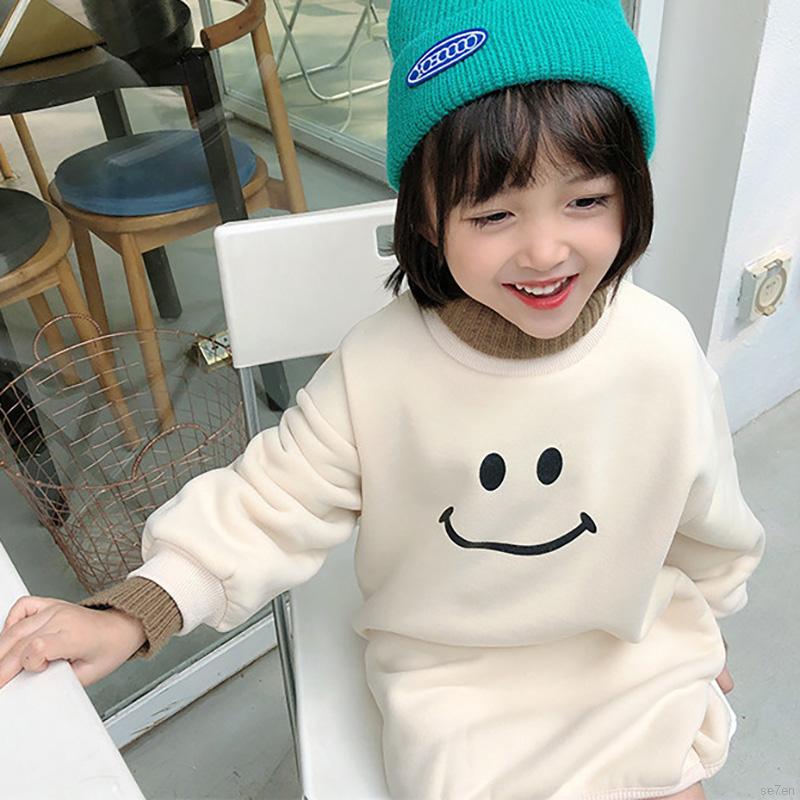 Áo Sweater Dáng Dài Hoạ Tiết Hoạt Hình Phong Cách Hàn Quốc Cho Bé Gái 2-12 Tuổi