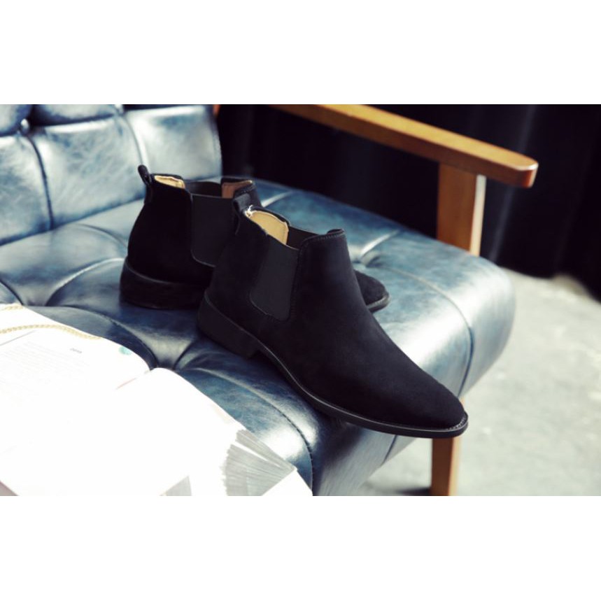Giày da lộn chelsea boots nam cao cấp – phong cách châu âu hiện đại 2019