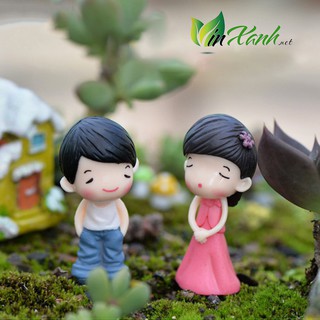 Phụ kiện cặp đôi ngại ngùng- trang trí bàn học, tiểu cảnh