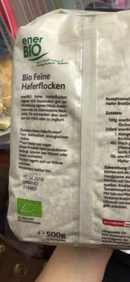 Yến Mạch tiêu chuẩn Bio (tiêu châu châu âu) xách tay Đức
