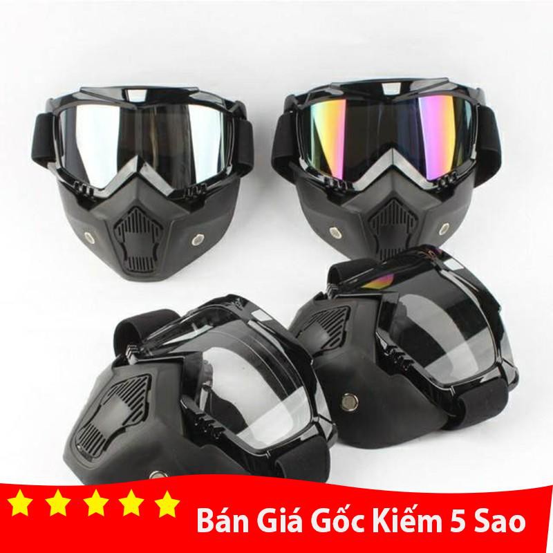 Mặt Nạ Phượt Beon Kèm Kính Dùng Cho Mũ 3/4